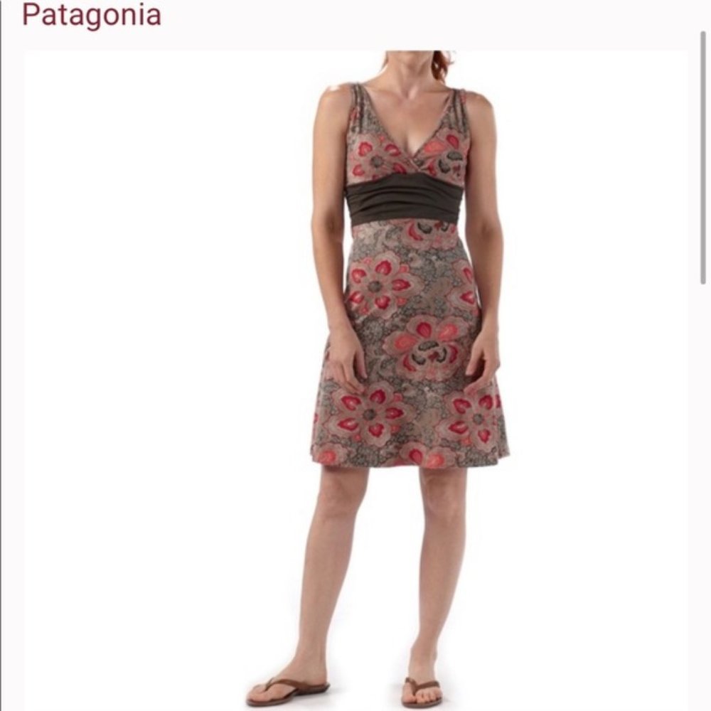 Patagonia Green Coral Floral Margot Sun Dress Size Small